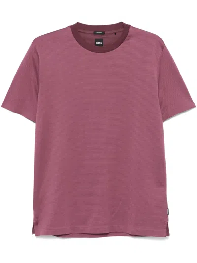 Hugo Boss Micro-pattern T-shirt In Pink