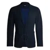 Hugo Boss Slim-fit Jacket In Micro-patterned Performance-stretch Fabric In Blue