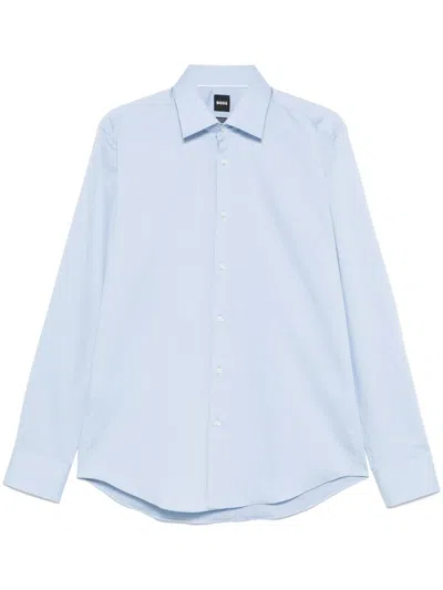 Hugo Boss Micro-patterned Shirt In Blue