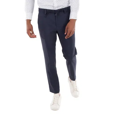 Hugo Boss Micro-patterned Slim-fit Trousers In Black