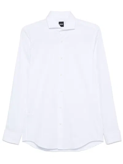 Hugo Boss Button-down Cotton Shirt In White