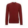 HUGO BOSS MICRO-STRUCTURED CREW-NECK SWEATER IN COTTON