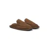Hugo Boss Microfibre Slippers With Rubber Sole In Brown
