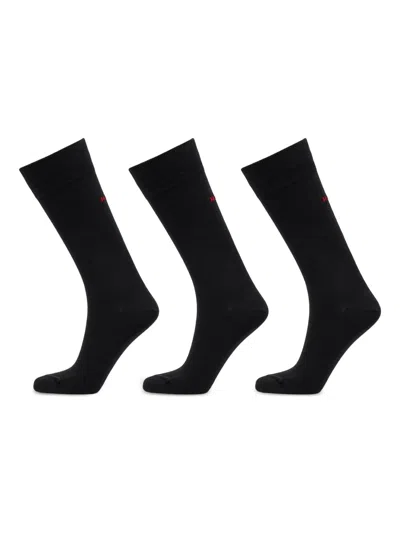 Hugo Boss Mid-calf Socks (pack Of Three) In Black