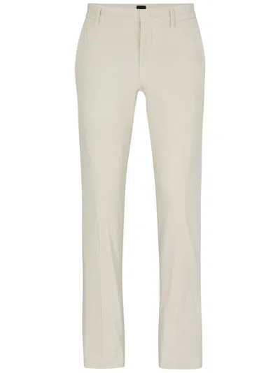 Hugo Boss Mid-rise Slim-cut Trousers In Neutrals