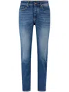 Hugo Boss Mid-rise Slim-fit Jeans In Blue
