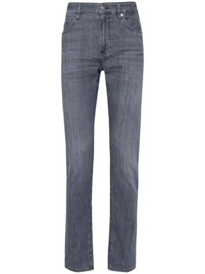 Hugo Boss Mid-rise Slim-fit Jeans In Grey