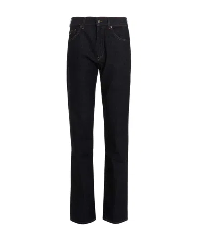 Hugo Boss Mid-rise Straight-leg Jeans In Black