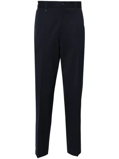 Hugo Boss Mid-rise Tailored Trousers In Blue