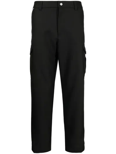 Hugo Boss Mid-rise Tapered-leg Trousers In Black