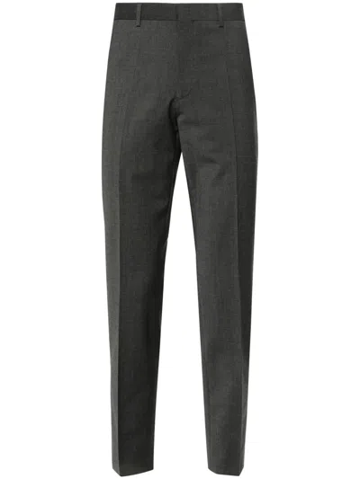 Hugo Boss Mid-rise Tapered Trousers In Grey