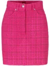 Hugo Boss Mid-rise Tweed Miniskirt In Pink
