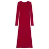 Hugo Boss Midi Dress With Irregular Rib In Red