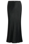 Hugo Boss Midi-length Skirt In Crinkled Satin-touch Fabric In Black