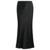 Hugo Boss Midi-length Skirt In Crinkled Satin-touch Fabric In Black