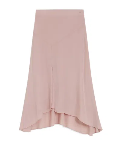 Hugo Boss Midi Skirt In Crepe De Chine In Pink