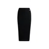 Hugo Boss Midi Tube Skirt In Irregular-rib Crepe In Black