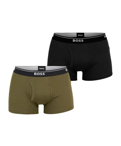Hugo Boss Midrise Printed Boxer Briefs In Black
