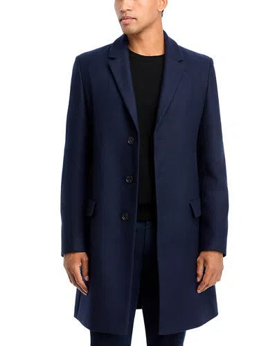 Hugo Boss Migor Wool & Cashmere Extra Slim Fit Topcoat In Blue