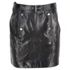 Hugo Boss Mini Belted Skirt In Black Faux Leather In Black