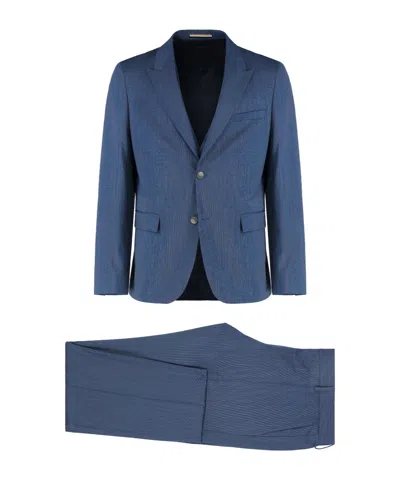 Hugo Boss Mini Check-pattern Suit (set Of Three) In Blue