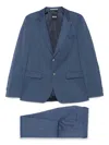 Hugo Boss Mini Check-pattern Suit (set Of Three) In Blue