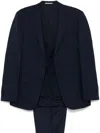 Hugo Boss Mini-check Three-piece Suit In Blue