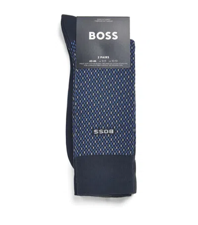 Hugo Boss Mini Pattern Socks In Blue