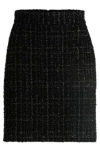 Hugo Boss Mini Skirt In Sparkle-effect Tweed In Black