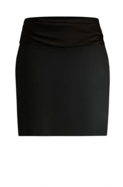 Hugo Boss Mini Skirt With Shiny Waistband In Black
