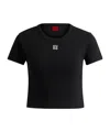 Hugo Boss Minimalist Cropped Tshirt In Black