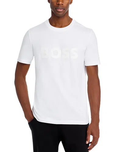 Hugo Boss Mirror 2 Cotton Graphic Tee In White