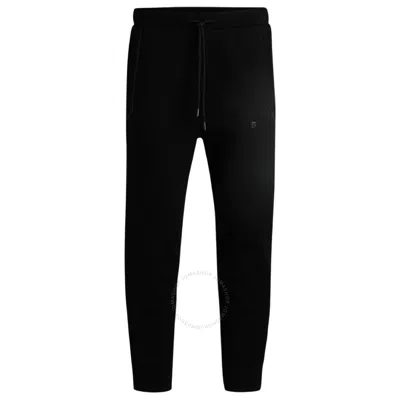 Hugo Boss Mirror-effect Logo Drawstring Sweatpants In Black