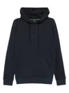 Hugo Boss Mens Dark Blue Branded Pouch-pocket Stretch-jersey Hoody Xl In Blue