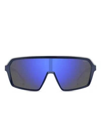 Hugo Boss Mirrored Geometric Sunglasses In Blue