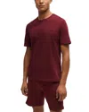 Hugo Boss Stretch-cotton T-shirt With Embroidered Logo In Dark Red
