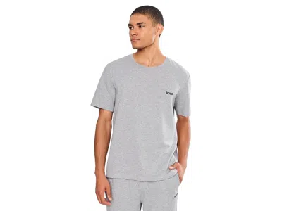 Hugo Boss Mix Match Crew Neck Cotton Lounge T-shirt Men's T Shirt Medium Grey: Sm, Cotton/elastane In Gray