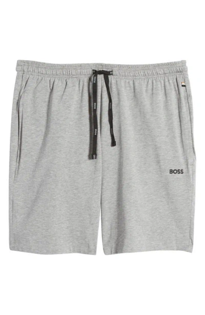 Hugo Boss Mix Match Pajama Shorts In Medium Grey