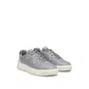 Hugo Boss Mixed-leather Trainers With Layered Upper In Grey