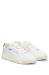 Hugo Boss Mixed-leather Trainers With Layered Upper In White