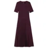 Hugo Boss Mixed-material Dress With Plissé Skirt In Purple