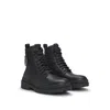 Hugo Boss Mixed-material Half Boots With Carabiner Hook In Black