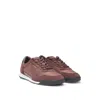 Hugo Boss Mixed-material Lace-up Trainers With Suede Trims In Pink