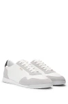 Hugo Boss Mixed-material Lace-up Trainers With Suede Trims In Multi