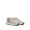 Hugo Boss Mixed-material Sneakers With Suede And Mesh In Beige