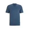 HUGO BOSS MIXED-MATERIAL T-SHIRT WITH MERCERIZED STRETCH COTTON