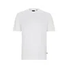 HUGO BOSS MIXED-MATERIAL T-SHIRT WITH MERCERIZED STRETCH COTTON