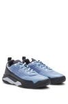 Hugo Boss Mixed-material Trainers With Anti-slip Sole In Blue