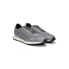 Hugo Boss Mixed-material Trainers With Corduroy-effect Trims In Gray