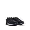 Hugo Boss Mixed-material Trainers With Faux-leather Trims In Black